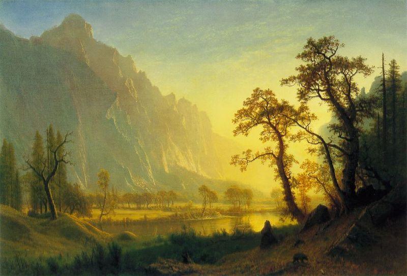 Albert Bierstadt Sunrise, Yosemite Valley Sweden oil painting art